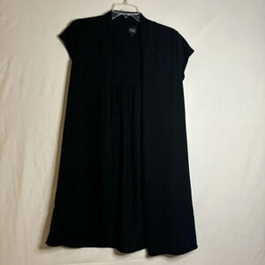 Eileen Fisher Women's Open Front Cap Sleeve Cardigan Sweater Black Size Small